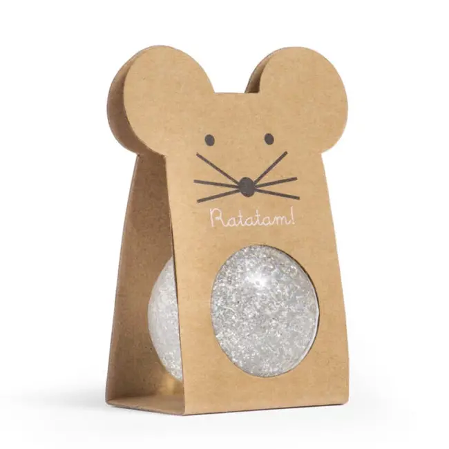 Glitter Mouse Bouncy Balls Zilver - Stuiterbal -