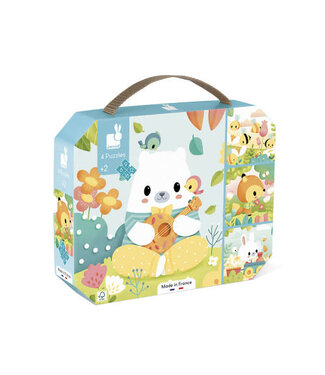 Janod Janod Puzzel - 4 puzzels  dieren - 6-9-12-16 stukken -