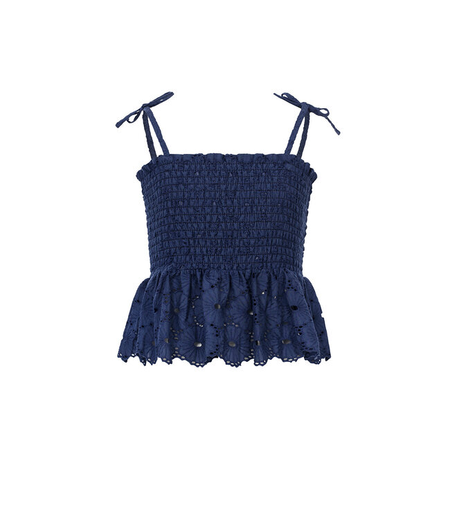2513-5173-191 LOOXS 10sixteen Broderie Anglaise Navy top
