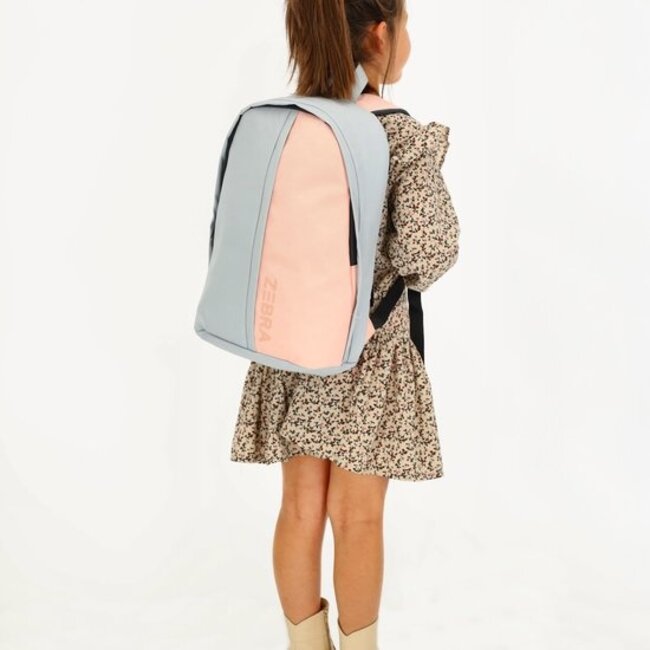 Zebra Rugtas Mischa -  Grijs  roze - met Laptop/Ipad vak -