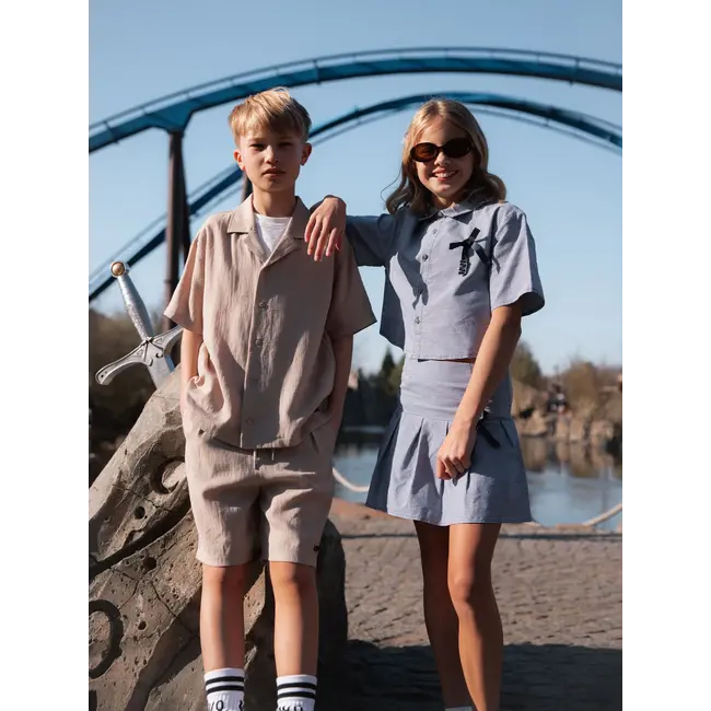 Polly Blouse 2023 Off White/Royal Blue