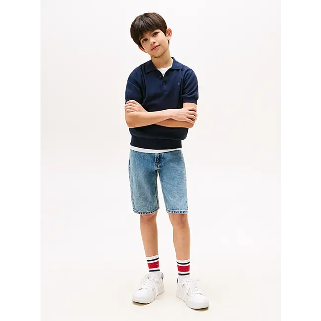 COTTON POLO SWEATER, C1G Dark Night Navy