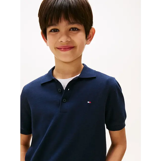 COTTON POLO SWEATER, C1G Dark Night Navy