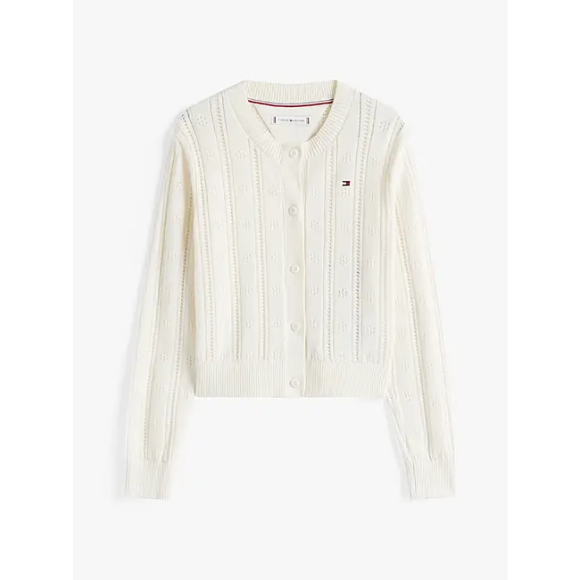 POINTELLE CARDIGAN L, Z00 Ivory Petal