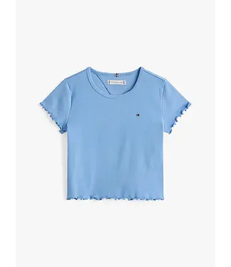 Tommy Hilfiger ESSENTIAL RIB TOP SS, C14 Cloudy Blue