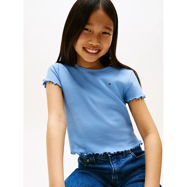 ESSENTIAL RIB TOP SS, C14 Cloudy Blue