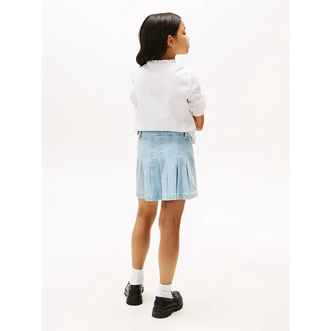 DENIM PLEATED SKIRT, 1AA Drapeylight