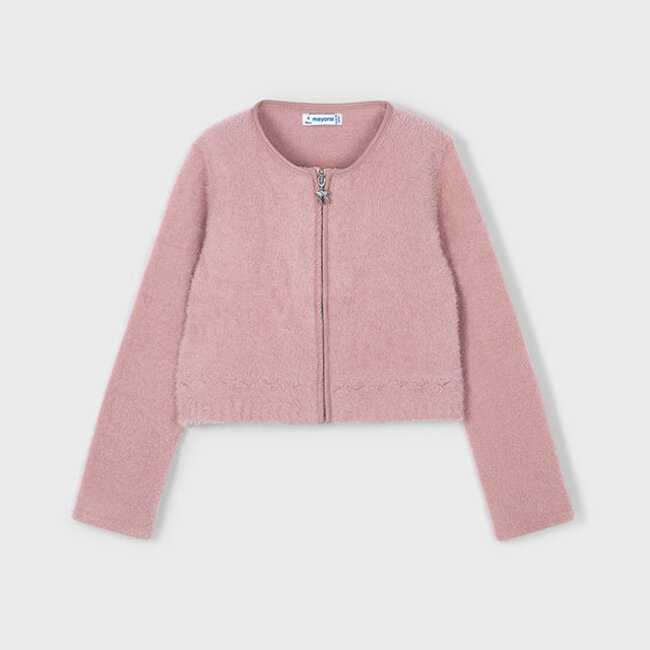 Knit faux fur cardigan        76 Makeup