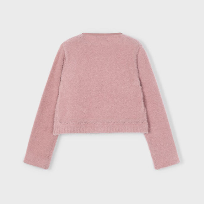 Knit faux fur cardigan        76 Makeup