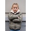 Aelin Flo girls short fancy hooded jacket 355 Army