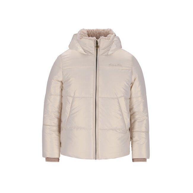 Aelin Flo girls short fancy hooded jacket 536 Metallic lt. gold