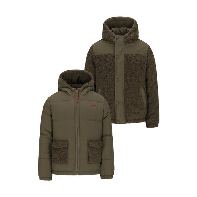 Albon Flo boys reversible hooded jacket 355 Army