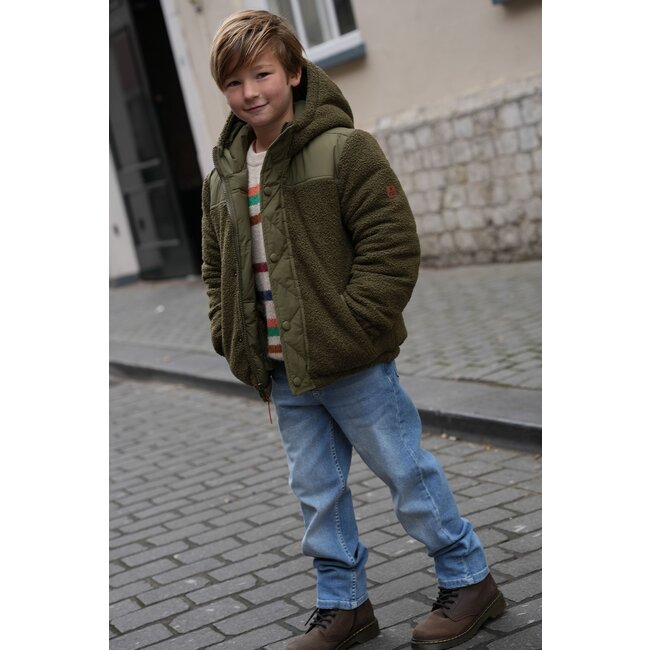 Albon Flo boys reversible hooded jacket 355 Army