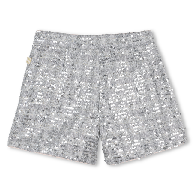 SHORT, BERMUDA SHORT ZILVEREN LAME