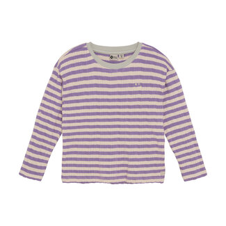DAILY7 T-shirt Longsleeve Stripe Purple 6817 Daybreak