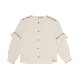 DAILY7 Shirt Longsleeve Ruffle White 1700 Off White