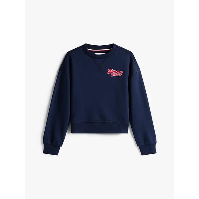 TOMMY FLOCK SWEATSHI, C1G Dark Night Navy