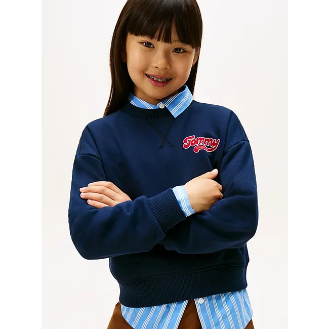 TOMMY FLOCK SWEATSHI, C1G Dark Night Navy