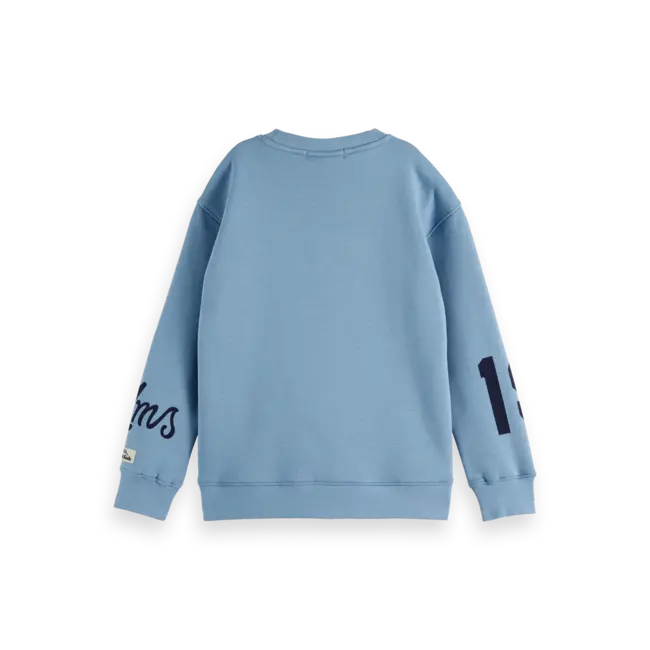 Loose-fit placed artwork sweatshirt 410 Navy Faded Denim
