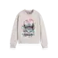 Relaxed-fit crewneck sweatshirt with front artwork 260 Medium Beige Eggnog Melange
