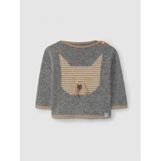 SNUG 5W006  KNITTED"CATS" SWEATER 89 Grey