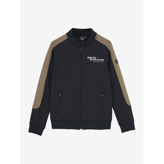 Indian Blue Jeans Zipper Jacket Contrast Sleeve Grey 1919 Phantom