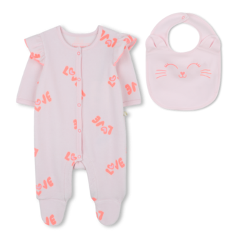 BILLIEBLUSH ENSEMBLE TEXTIL SET PYJAMA+SLABBETJE LICHT ROZE