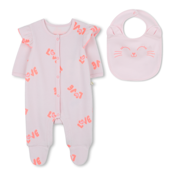 ENSEMBLE TEXTIL SET PYJAMA+SLABBETJE LICHT ROZE