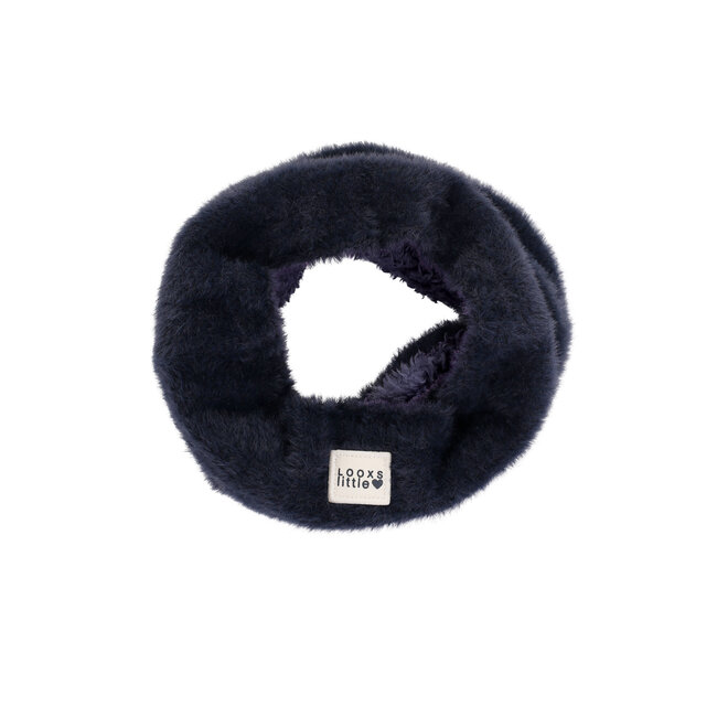 Litty hariy knit coll scarf 190 navy