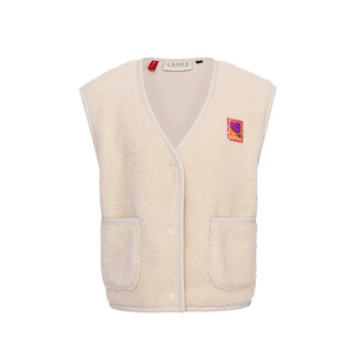 Looxs Little 2531-7016-008 Little teddy gilet 8 Dove white