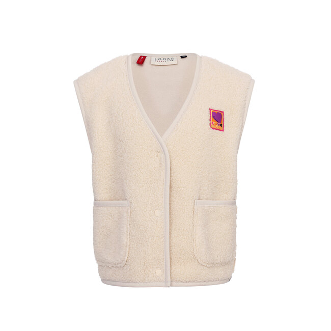 2531-7016-008 Little teddy gilet 8 Dove white