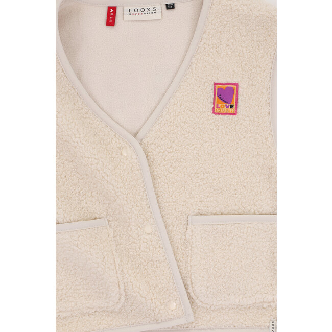 2531-7016-008 Little teddy gilet 8 Dove white