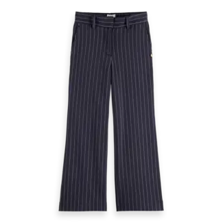 SCOTCH & SODA AMSTERDAM Wide-leg pinstripe pants 030 Medium Grey Charcoal Cerulean Pinstripe