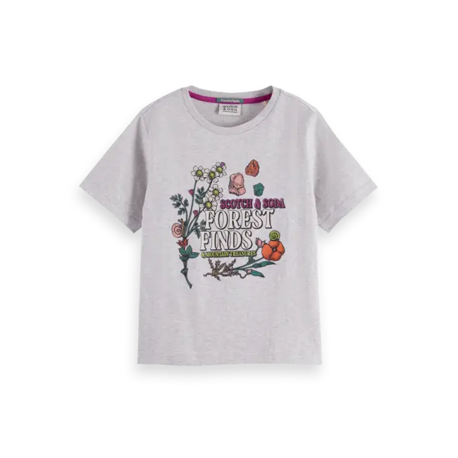 Relaxed-fit melange t-shirt with front artwork 030 Medium Grey Grey Melange