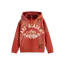 Loose-fit snow-washed hoodie with front artwork 610 Medium Red Ketchup