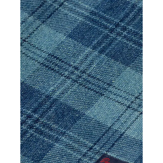 Denim washed checked overshirt 410 Navy Indigo Check