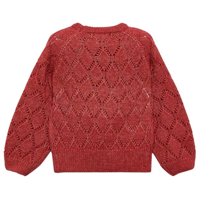 Openwork glitter jersey - 075 paprika