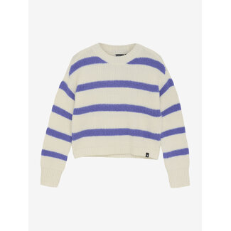 Indian Blue Jeans Knitwear Fuzzy Stripe White 1103 Cloud