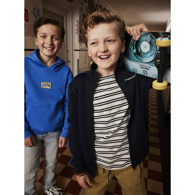 T-Shirt Stripe Badge  Grey 1231 Light Grey Melange