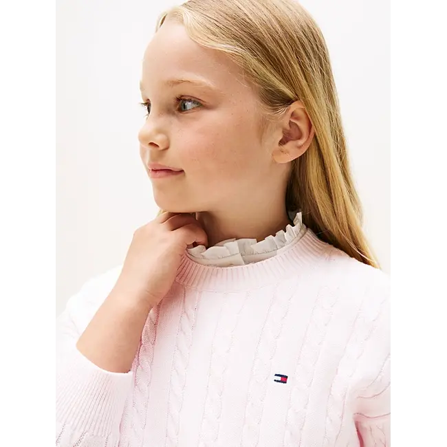 CABLE SWEATER, TOG Light Pink