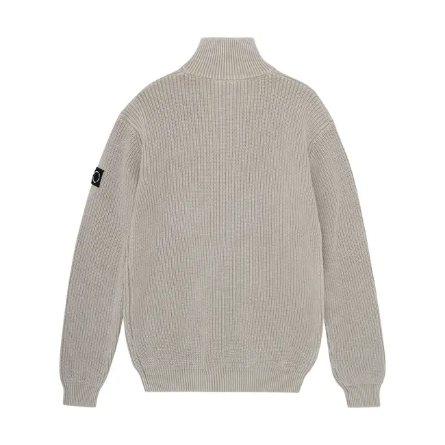 Knitwear Zip Collar Washed  Grey 1402 Wind Chime