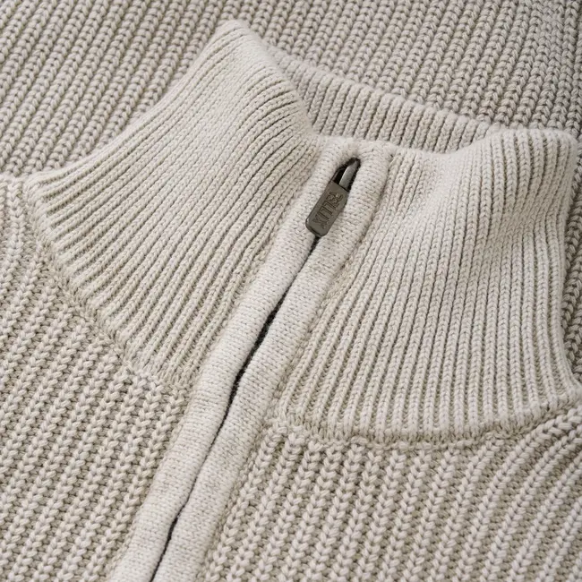 Knitwear Zip Collar Washed  Grey 1402 Wind Chime