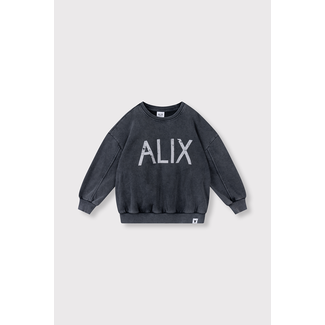 Alix the Label Kids knitted alix on tour sweater chacoral grey