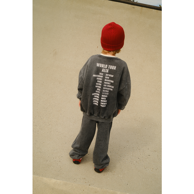 Kids knitted alix on tour sweater chacoral grey