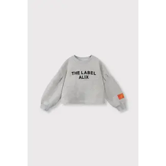 Alix the Label Kids knitted strass logo sweater Grey melange
