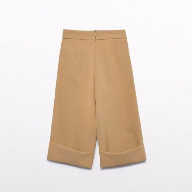 Culotte crepe pants - Camel 007 -