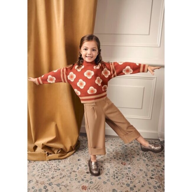 Culotte crepe pants - Camel 007 -