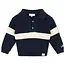 Leo Knit Polo Navy Stripe