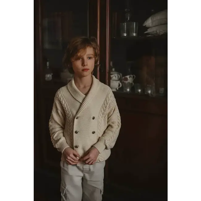 Alain Double breasted cardigan Sand