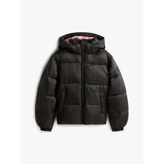 Tommy Hilfiger HOODED SHINY PUFFER, BDS Black